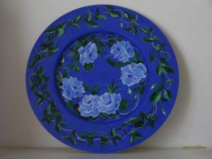 Piatto rose bianche